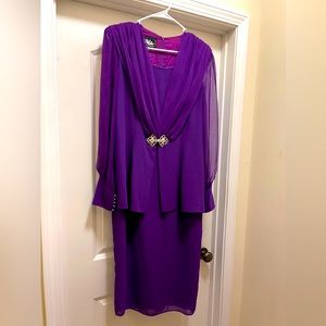 Purple fitted dress (modest)